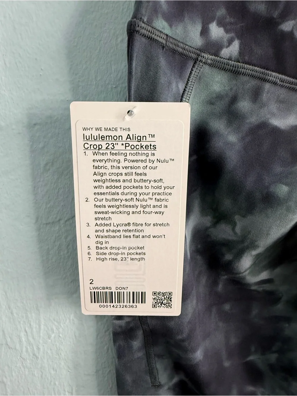 Lululemon Align High-Rise Crop 23” Pockets/Color DON7
